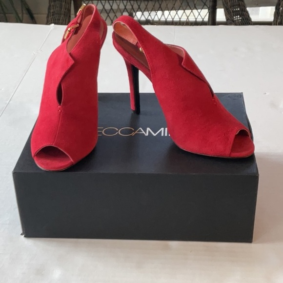 NWB Rebecca Minkoff Pricilla Red Suede heeled mule Size 9 - Picture 1 of 10